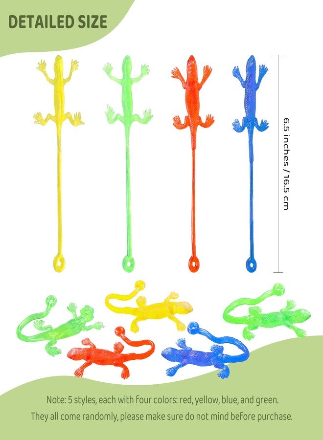 Yeetec 24 Pack Sticky Gecko Stretchy Sticky Lizards Sensory Toys for Kids Birthday Party Favors, Reptile Themed Party Supplies Bag Fillers, Classroom Prizes, Random Color - Image 2